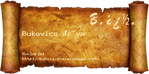 Bukovics Éva névjegykártya