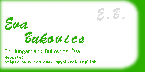 eva bukovics business card