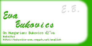 eva bukovics business card